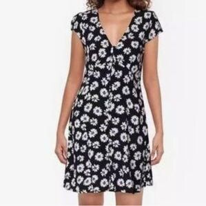 💙🤍 GAP Rayon Daisy Print Button Front Cap Sleeve Mini Dress, 10 (6/8), NWOT